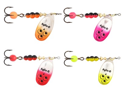 Mapso Orion-2 Set 5 Spinning | Cucchiaini Da Pesca 4,5 Grammi 56mm | Rosso Argento Per Correnti Veloci