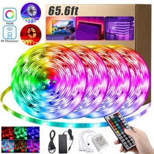 66FT LED B-T APP Remotes 3528 SMD RGB TV Strip Lights  for Christmas