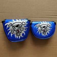 King Skull Magnetic Golf Putter Headcover Big Small Mid Mallet Head Cover Blue