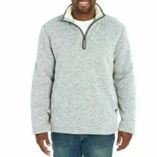 Orvis Men’s Fleece Lined Qtr Zip Pullover Sweater (Heather Grey, SMALL ) NWT