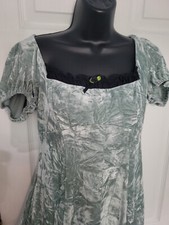 Kimchi Blue Urban Outfitters Babydoll Dress Sz M Puff Sleeves Solid Velvet