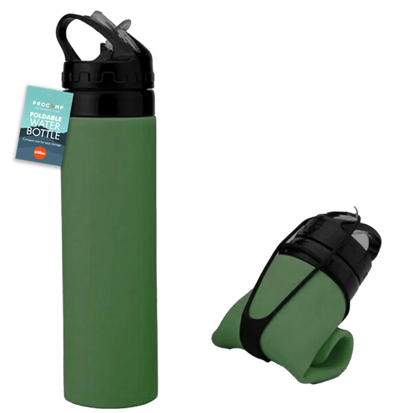 KunpengZen 2 bottiglie d'acqua pieghevoli, riutilizzabili, portatili, a
