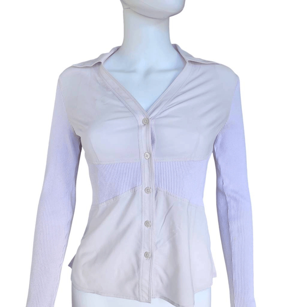 express fitted knit button down - image 2