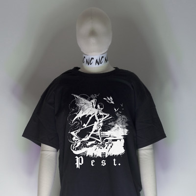 Night Channels Winged Plague Shirt | Creepypasta Cryptid Engraving Goth Pagan