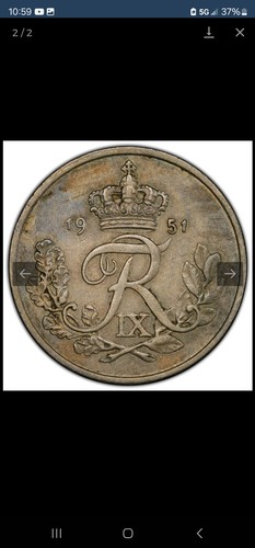1951 NS 25 Ore Double Die Obverse Cleaned AU Details Pcgs Genuine.!!! - Picture 4 of 8