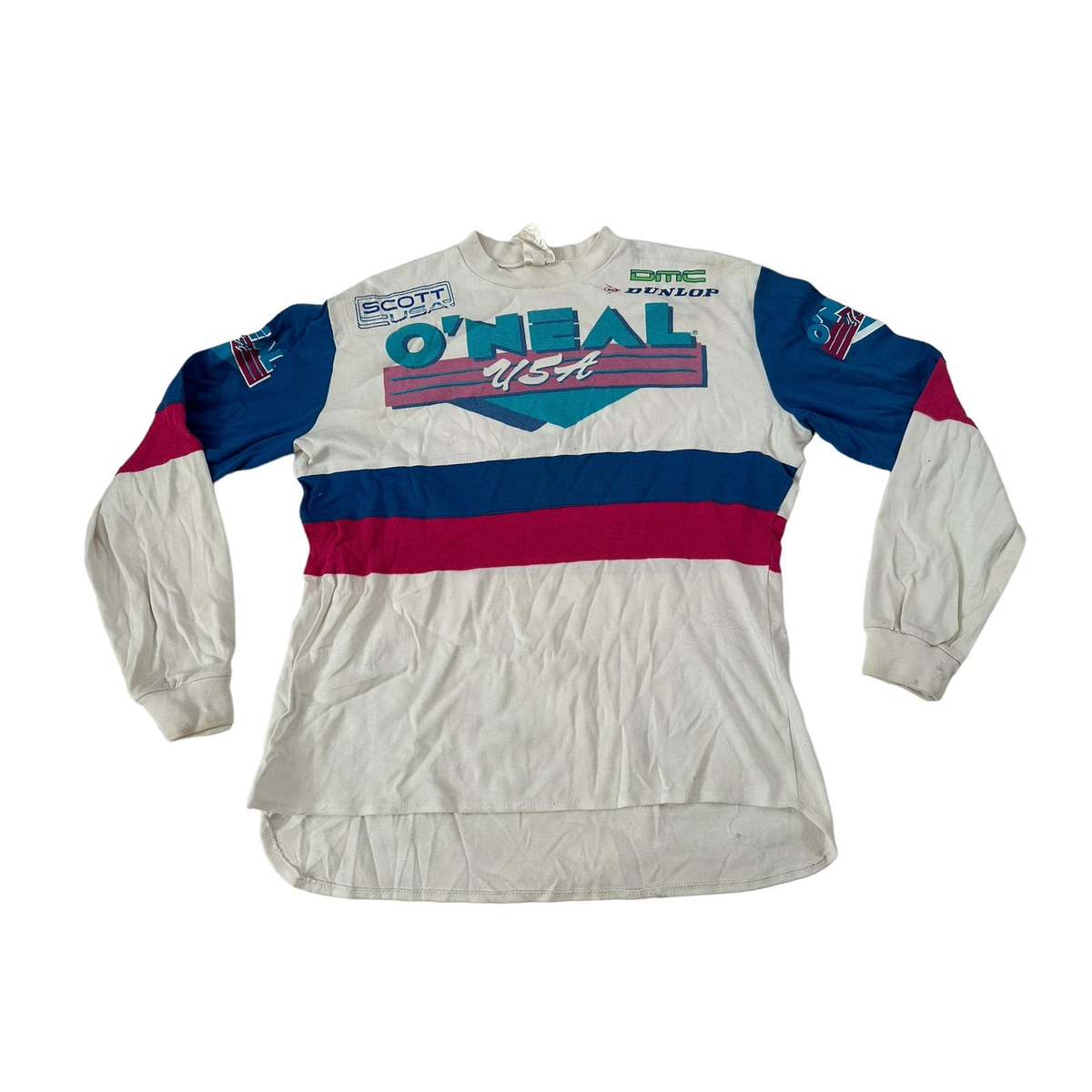 Vintage 80s 90s O'Neal Newell #1 USA Large L/S Motocross Jersey