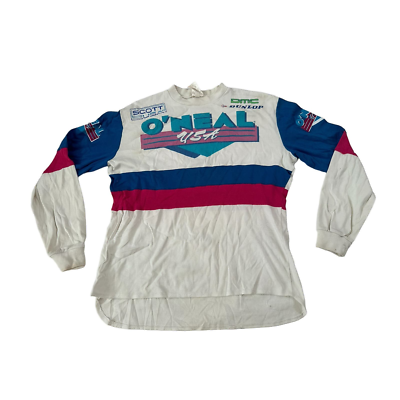Vintage 80s 90s O'Neal Newell #1 USA Large L/S Motocross Jersey
