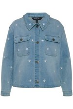 Ulla Popken Damen große Größen Jeansjacke Oversized Blütenstickerei