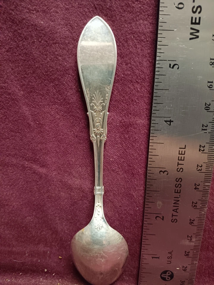 Sterling Whiting ARABESQUE TEASPOON 5 7/8" 24 grams monogram ? - Image 4 of 4