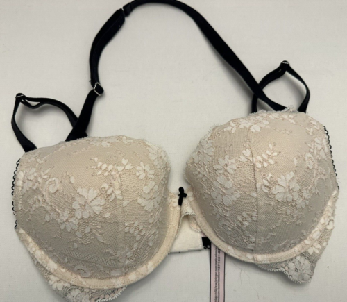 Victoria's Secret VS Dream Angels Push Up Bra 32DD 32 DD Black White | eBay