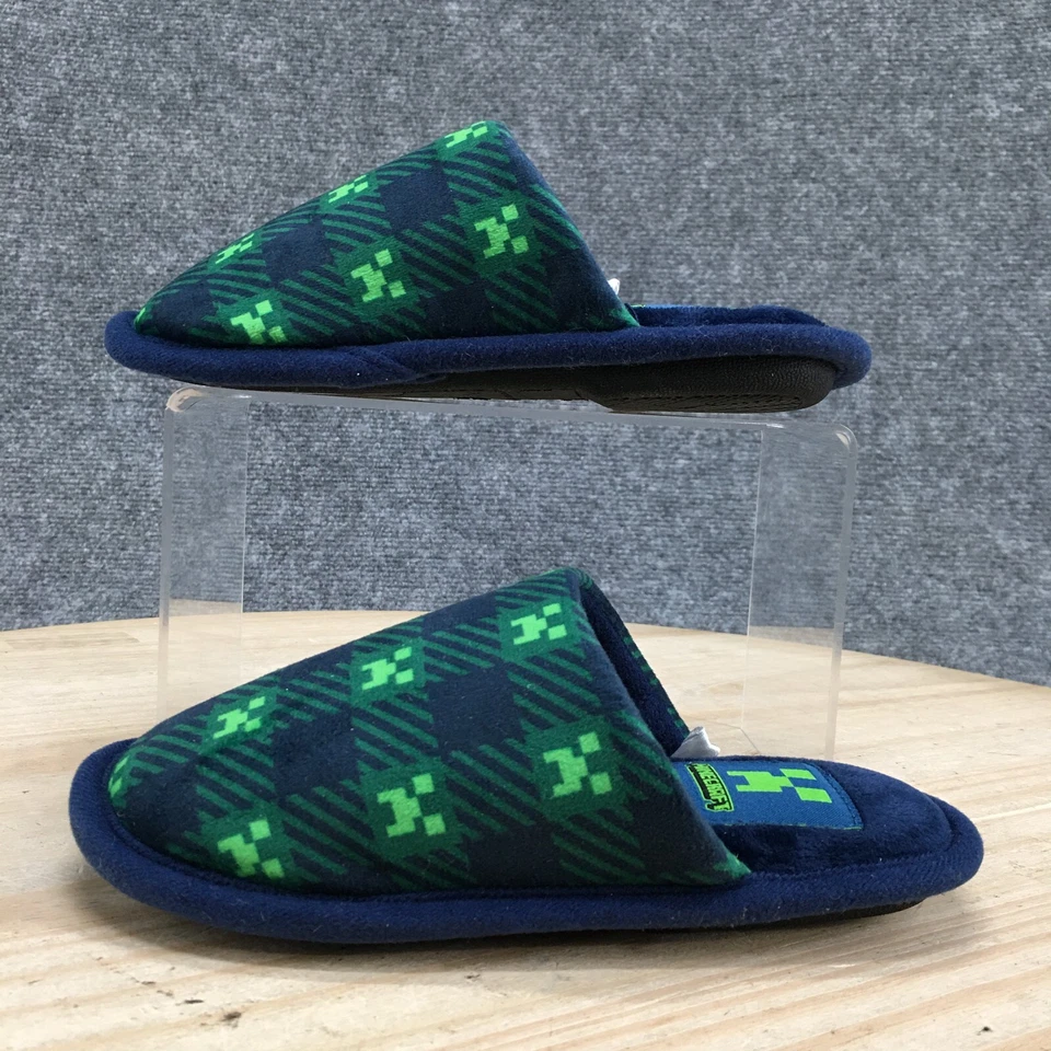Тапочки детские Minecraft 11 синие без шнуровки повседневные комфортные туфли на плоской подошве с закрытым носком - Изображение 2 из 4