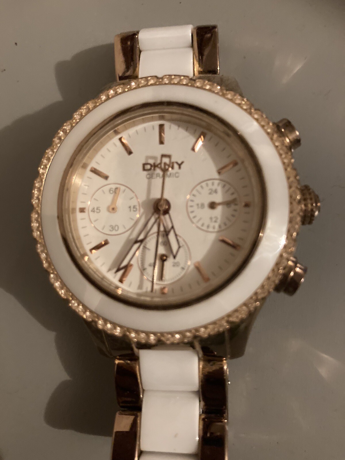 DKNY Ladies Watch White Ceramic And Rose Gold eBay