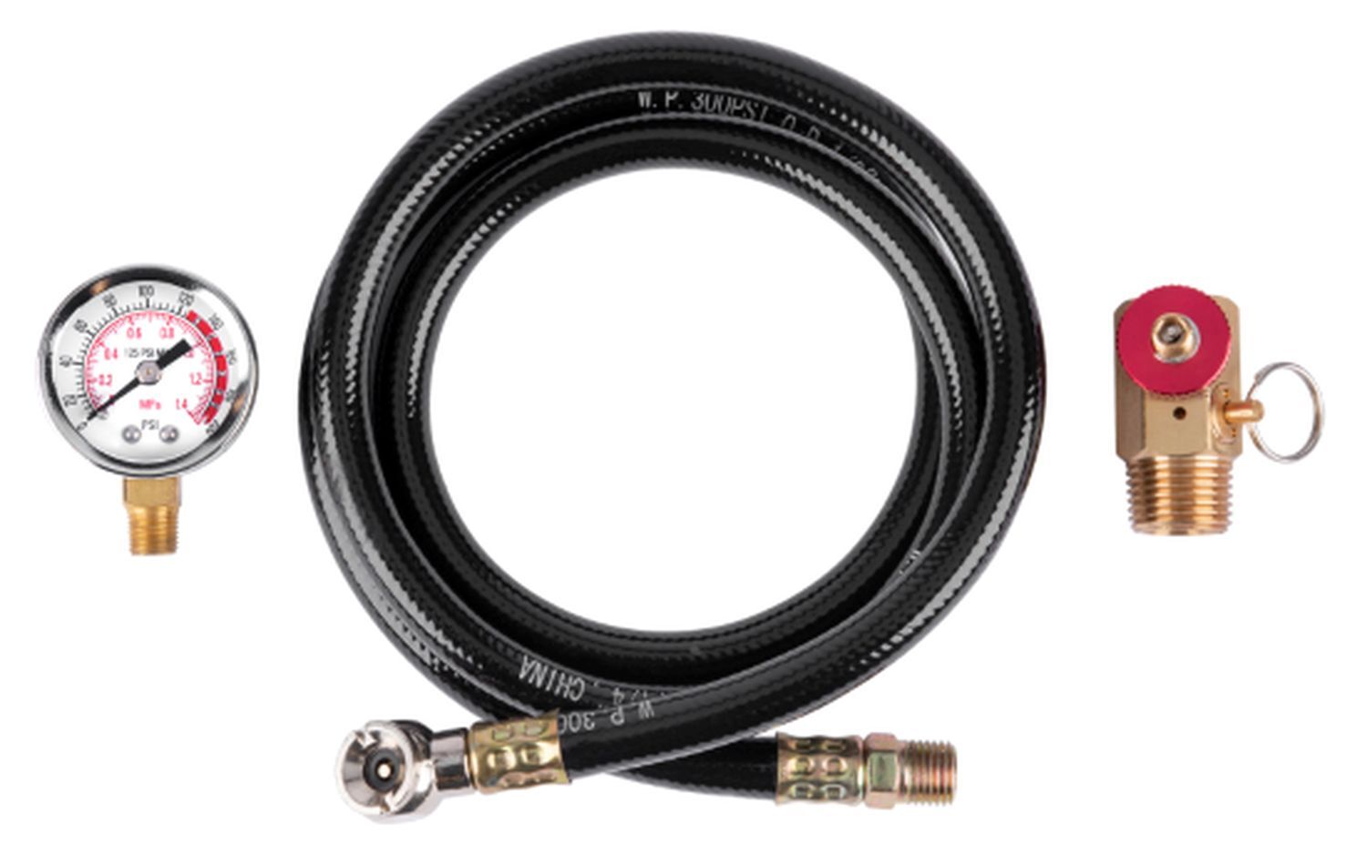 Performance Tool W10058 Air Tank Repair Kit 0200 PSI Gauge with 4 Foot