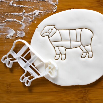 Lamb Butcher Cut Cookie Cutter - chef meat guide chart diagram farm kitchen