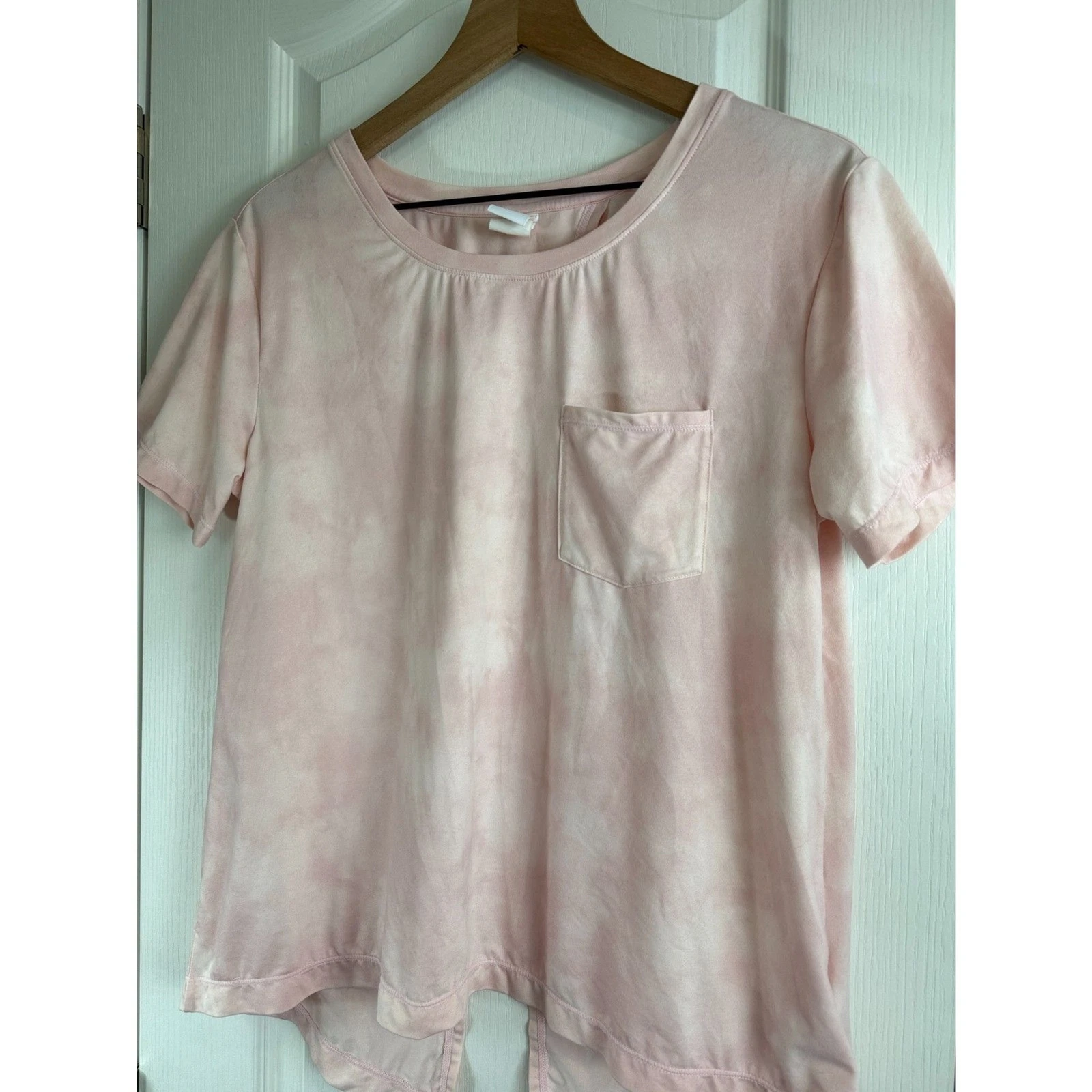 lole short sleeve split back pocket tie dye shirt