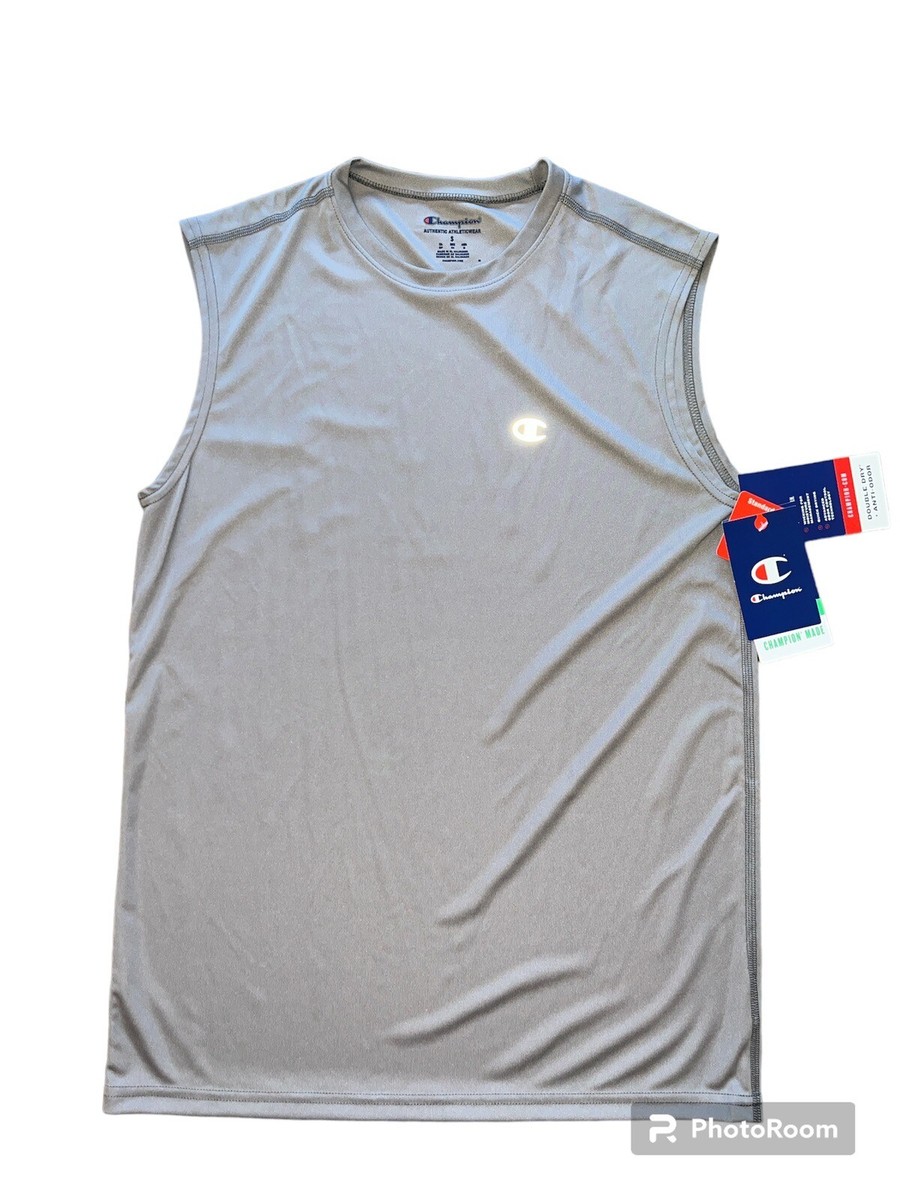 New Champion Dry Fit Sleeve Less Shirt Gray Small