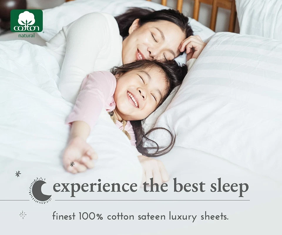 California Design Den - Queen Size Bed Set Deep Pocket Soft 100% Cotton Cooling - Image 2 of 4