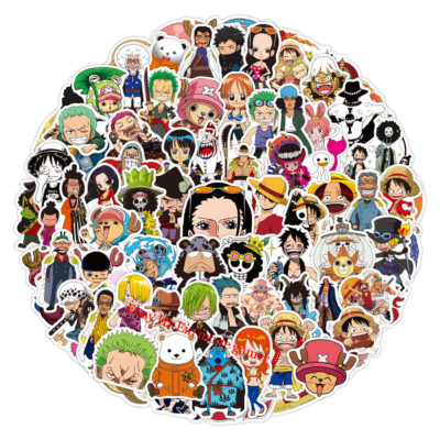 Mix 50/100 PCs One Piece Luffy Zoro Nami Jump Anime Luggage Car Stickers