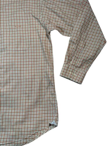 Gant Men’s Fine Park Twill Orange Check Long Sleeve Button Shirt - Size Large - Picture 4 of 11