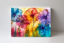 20x16 Color Wash Flowers Canvas Print Wall Art