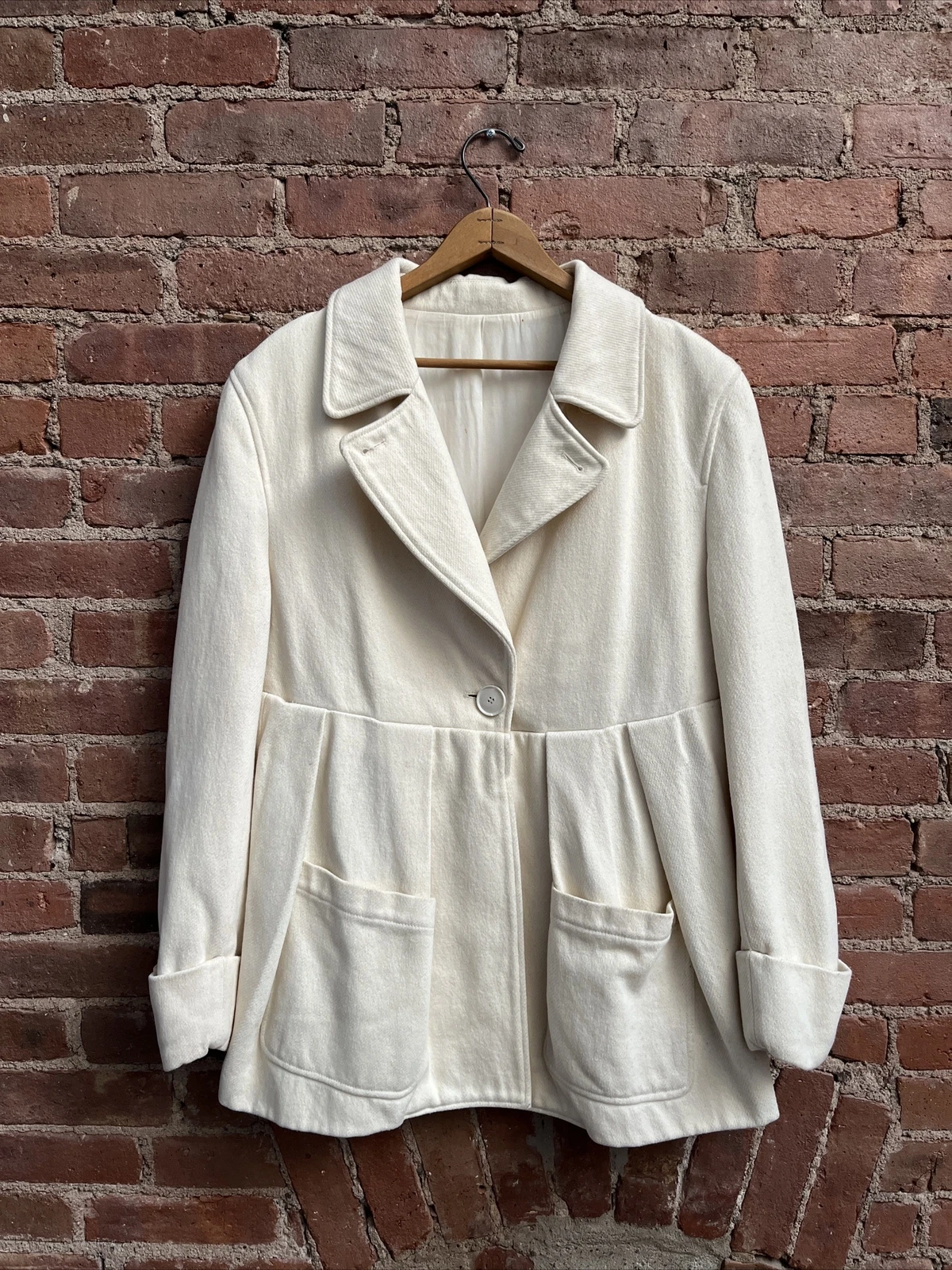 ACNE STUDIOS Cappotto bambola donna vintage acne taglia 34 lana crema 