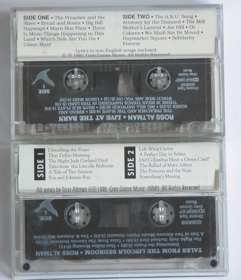 Vtg 90s ROSS ALTMAN Live At The Barn Cassette Tape Activist Labor & Liberation - Image 4 of 4