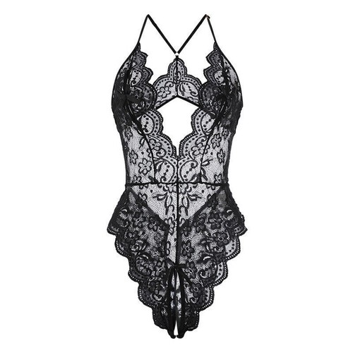 Sexy Lingerie Women Lace Crotchless Babydoll Bodysuit Nightwear Underwear Suit - Picture 24 of 33
