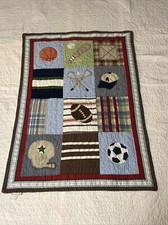 Pottery Barn sport football soccer Baby Quilt Patchwork 36x51