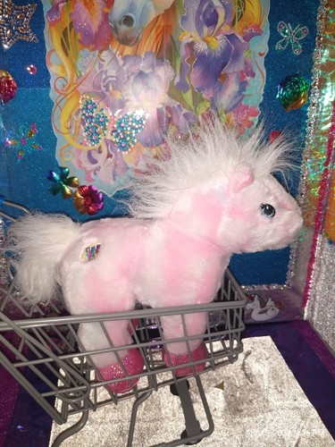 🦄Ganz Webkinz "Pink Pony* Fluffy White Mane Tail Sparkly Pink Feet HM117 Plush! - Picture 8 of 14