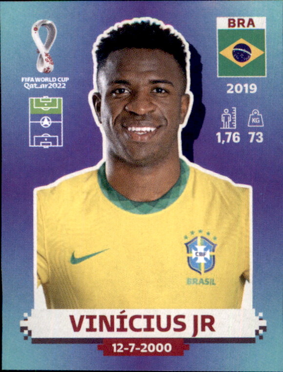 Panini WM 2022 Qatar - Sticker BRA20 - Vinicius Jr | eBay