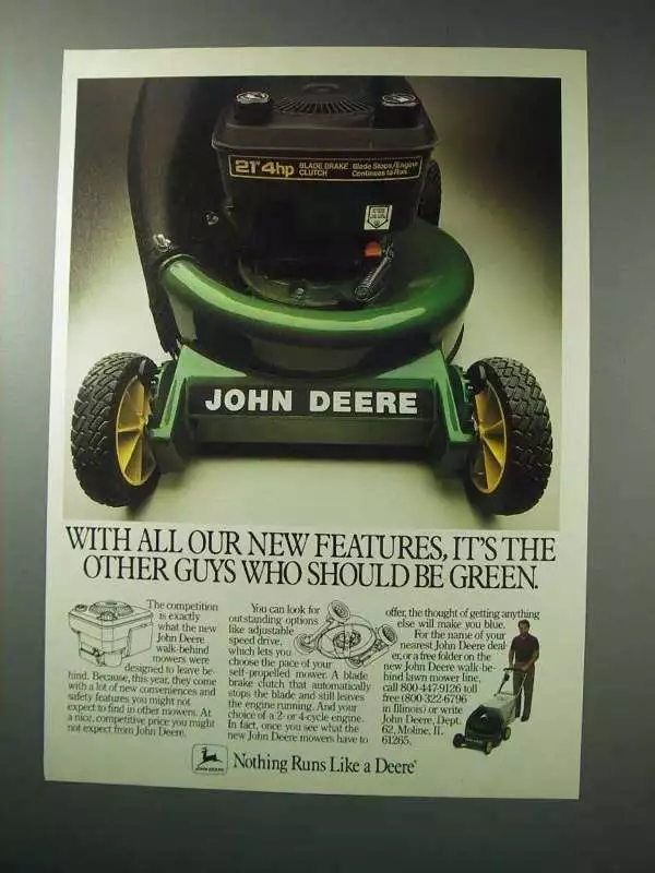 1986 John Deere Lawn Mower Ad The Other Guys eBay
