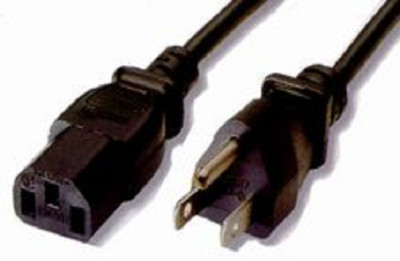 Standard computer/monitor/PC power cord/cable/wire 6  feet ft 3 pin/prong US .