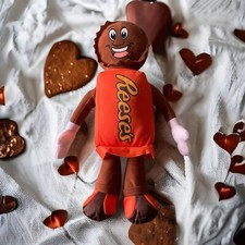 Hershey Park Reese  s Reeses Peanut Butter Cup Man Character Plush 14" EUC