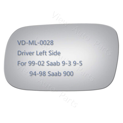 Replacement Mirror Glass fit Adhesive for 1999-2002 Saab 9-3 93 Driver Left Side