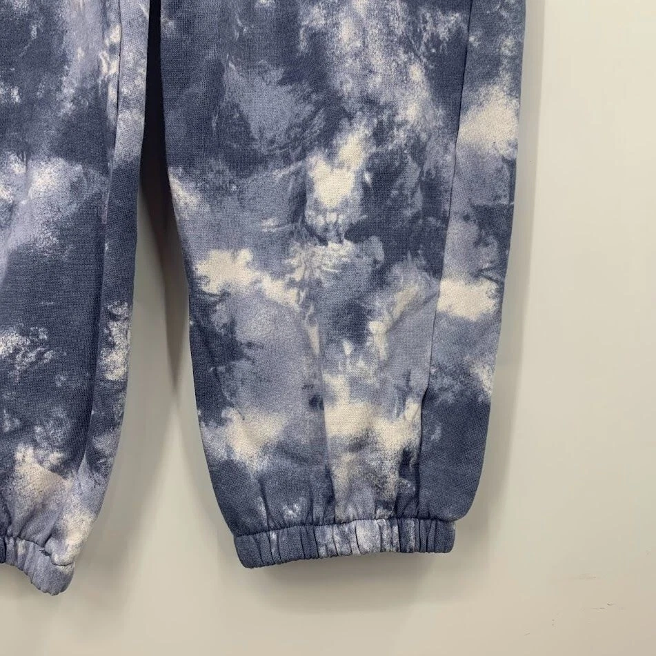 ABOUND Women's Blue White Tie Dye Fleece Lined Elastic Jogger Size M NWT - Image 4 of 4