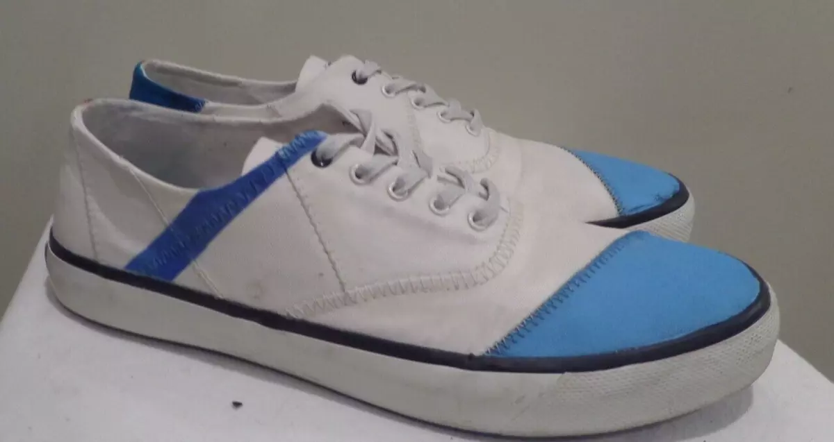 Sperry TopSider Captain CVO Sail Boat Deck White Blue Red Sneakers Shoes 10.5