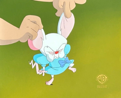 PINKY & THE BRAIN rare THE BRAIN cel A1 In the Garden of Mindy WB