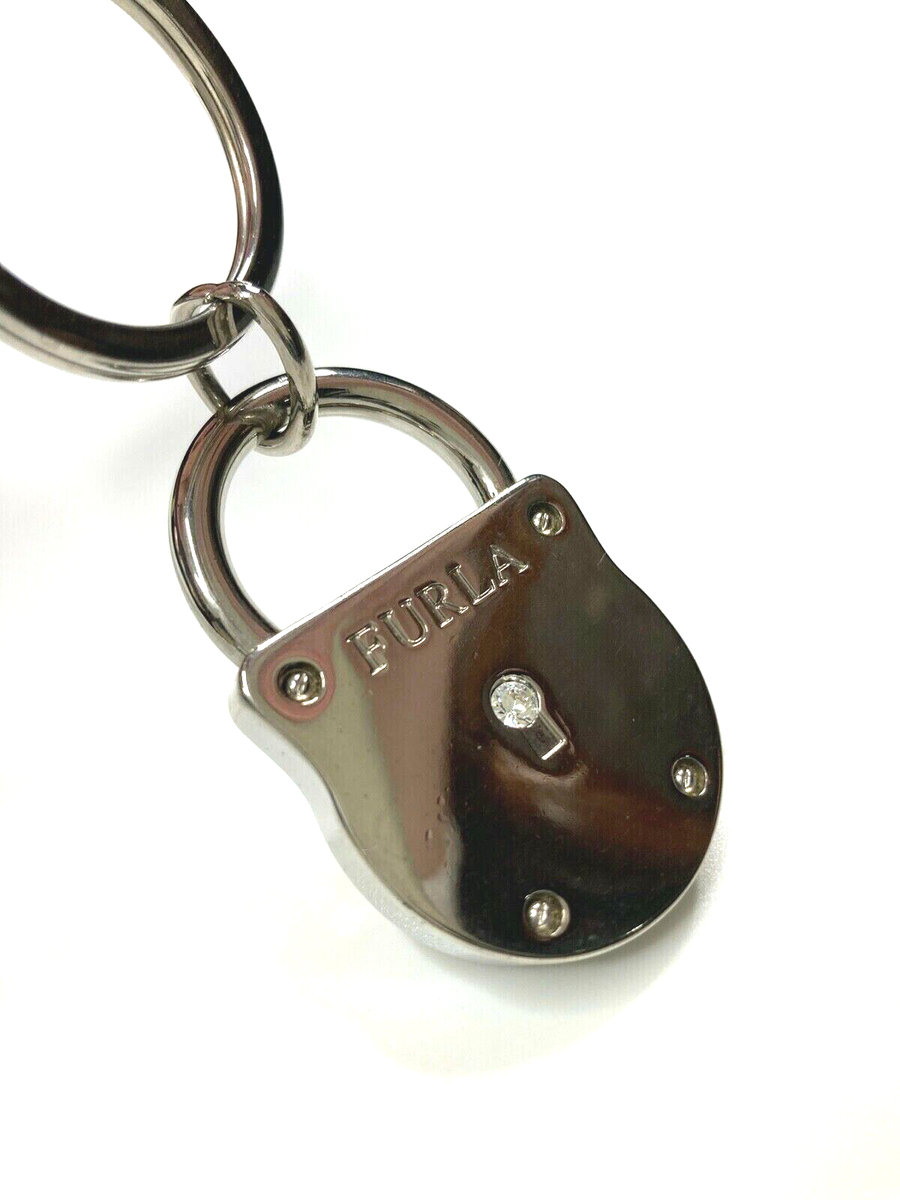 FURLA VINTAGE 2007 80th ANNIVERSARY PADLOCK STONE KEY CHAIN
