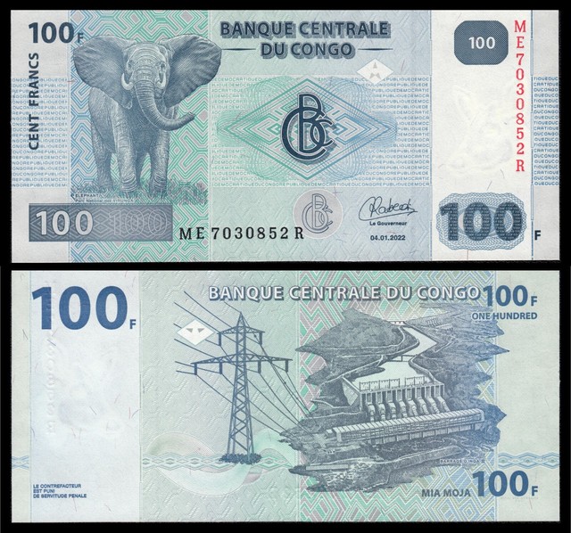 Congo - D. R. Congo 100 Francs 30-6-2013 Pick 98b SC = UNC Congo - D. R. Congo 100 Francs 30-6-2013 Pick 98b SC = UNC