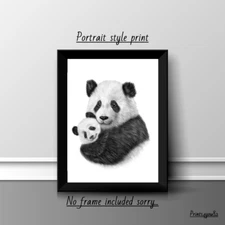 BABY PANDA A4 PRINT PICTURE POSTER WALL ART HOME DECOR UNFRAMED  NEW GIFT