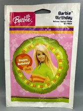 Vintage 2004 Mattel Anagram BARBIE Birthday Mylar Foil Helium Balloon - 18” NEW