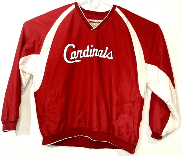 Cardinals Red Baseball Windbreaker Pullover Zipper Side Size XL eBay