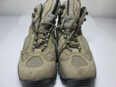 Vasque Womens Size 9.5M Sneaker Boots Beige Leather Upper Vibram Lace Up Logo