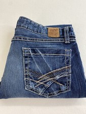 BKE Buckle Women's Hannah Boot Cut Jean 30 x 32.5 Blue Med Wash Stretch Low Rise