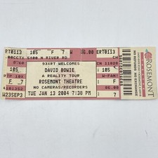 David Bowie Concert Ticket 2004 Rosemont IL Theatre Reality Tour UNUSED LB