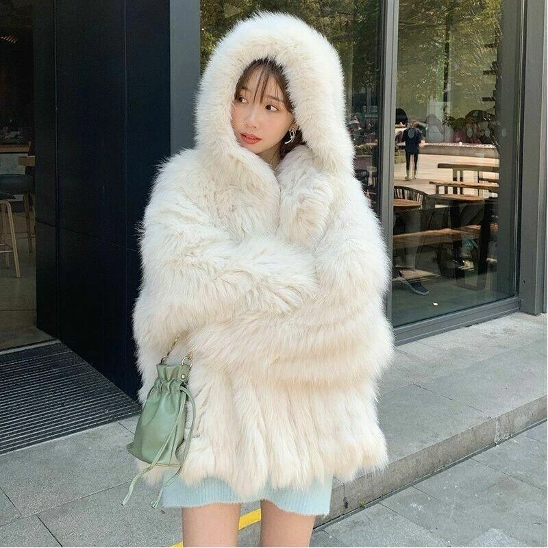 Faux fur top jacket womens