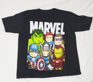Marvel Avengers 5/6 Toddler Boys Black Tshirt , iron man, thor, captain hulk