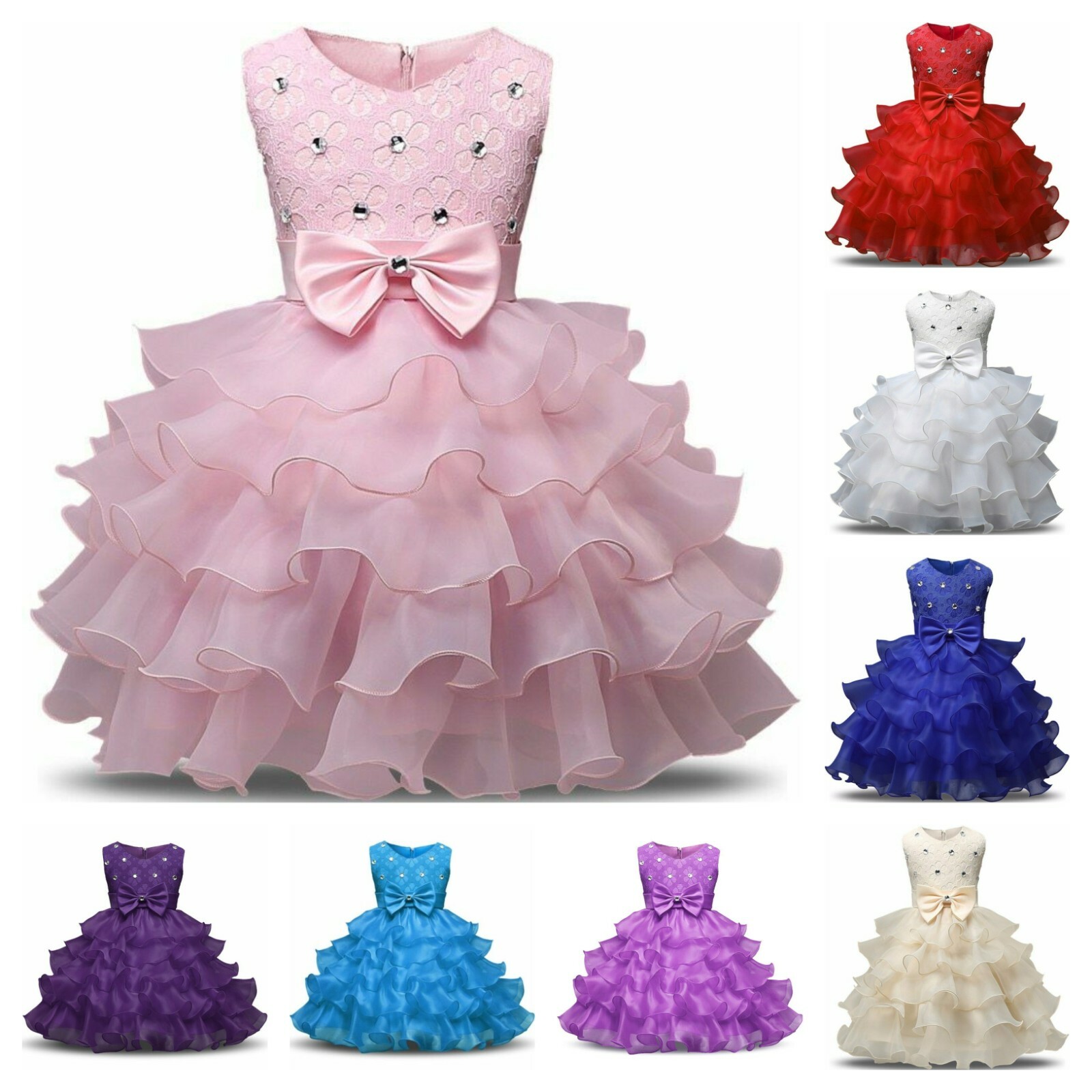 exhaustivo alfombra juego Vestido De Niña Vestidos Florales De Niñas Para Cumpleaños Matrimonio  Fiestas | eBay