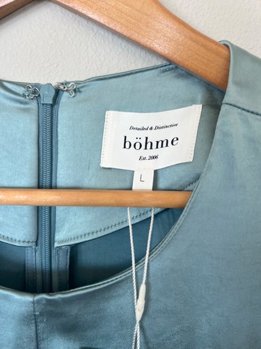 Vestido azul sedoso talla grande Bohme para mujer - Imagen 6 de 9