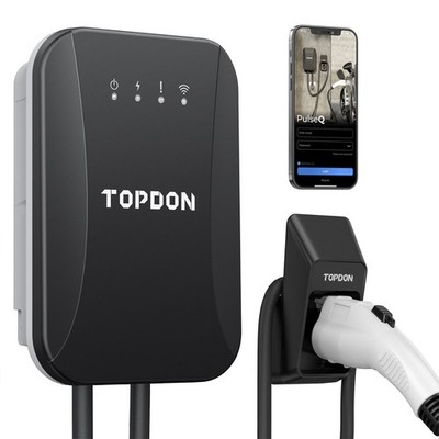 TOPDON PulseQ AC Home 7kW Wallbox Typ 2 WLAN RFID APP EV Charger IP65 32A 1-Phas